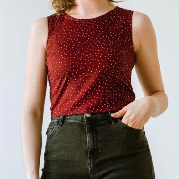 Loni Bordeaux red crop top - Picture 2 of 2